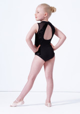 Maillot sin mangas con cremallera frontal para niñas Madinsson Bloch Nero Dietro 2 [Nero]