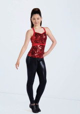 Weissman Ultra Sparkle Halter Top Rosso [Rosso]