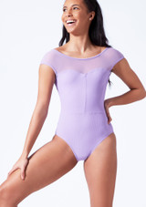 Maillot con escote barco y panel de canalé chevron Mirella Lilla Davanti [Viola]