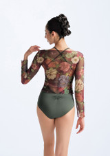 Top in rete trasparente floreale Imogen Ballet Rosa Dietro [Multi-Colore]