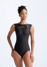 Body con scollo a barca Hilary Ballet Rosa Nero Davanti 2 [Nero]