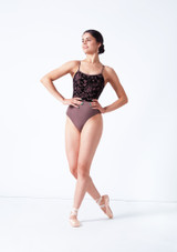 Body floccato con bretelle sottili Bridget Intermezzo Davanti 2 [Viola]