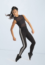 Sleeveless Cropped Mesh Hoodie Negro 6 [Negro]
