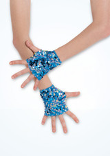 Weissman Hologram Sequin Mitts Peacock 7 [Azul]