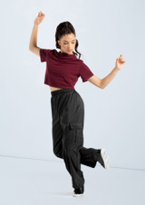 Weissman High Neck Cropped Tee Black Cherry 6 [Negro]