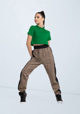 Weissman Half-Zip Collared Crop Top Kelly 8 [Verde]