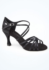 Zapatos de baile de salón y bailes latinos de satén 631 PortDance - 6,1cm [Negro]