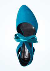 Zapato de baile con lazo 125 PortDance - 3 cm Verde Azulado Top [Azul]
