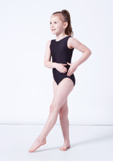 The Zone Cadence Tank Sleeve Leotard - Black Negro Front [Negro]