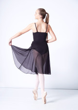 Mid-Calf Length Chiffon Skirt Negro Back [Negro]