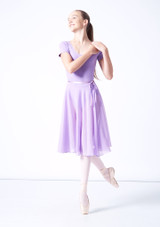 Mid-Calf Length Chiffon Skirt Lavanda Front 2 [Violeta]
