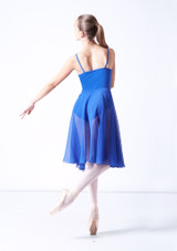 Mid-Calf Length Chiffon Skirt Azul Real Back [Azul]