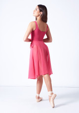 Mid-Calf Length Chiffon Skirt Rosa Back [Rosa]