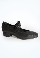 Zapato de claqué con purpurina holográfica Alegra - Negro