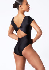 Maillot manga corta con detalle de torcedura Mirella Negro Back [Negro]