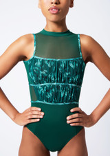 Maillot cuello halter floral verde Kara Bloch