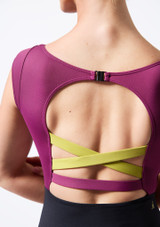 Maillot con cuello redondo Alda Move Dance Burdeos Back 2 [Rojo]