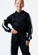 Childrens Bloch Logo Studio Hoodie Negro Front [Negro]