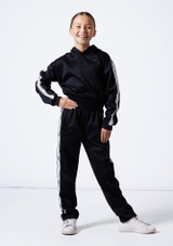 Childrens Bloch Logo Studio Hoodie Negro Front [Negro]