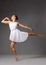Vestido acampanado asimÃƒÂ©trico Nell Move Dance Blanco Front 2 [Blanco]