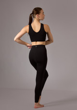 Top corto con inserciones de malla Luella Move Dance Negro Black 6 [Negro]