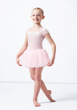 Maillot manga corta con tutú para niña Delilah Bloch Rosa Front 4 [Rosa]