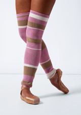 Calientapiernas de bambú a rayas Ellen Intermezzo Rosa Front 4 [Rosa]