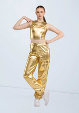 Weissman Metallic Cutout Crop Top Oro 5 [Oro]