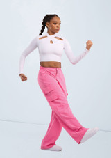 Weissman Cutout Neckline Crop Top Blanco 38 [Blanco]