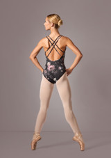 Maillot floral con espalda cruzada Lainey Move Dance Negro Back [Negro]