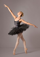 Maillot floral con espalda cruzada Lainey Move Dance Negro Front 4 [Negro]