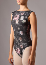 Maillot floral con cuello barco Della Move Dance Negro Front 4 [Negro]