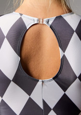 Jolista Pierrot Cut Out Harlequin Catsuit Negro-Blanco 2 [Negro]