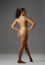 Jolista Dazzle Sequin Dance Top Bronce [Bronce]