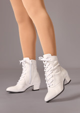 Bota de baile de piel Susie Move Dance - 3,8 cm Blanco Front 4 [Blanco]