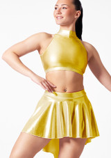 Top corto metÃ¡lico estilo nadadora Electra Alegra Oro Front [Oro]