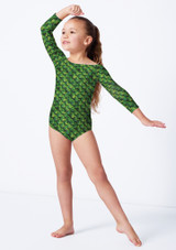 Maillot estampado con escote barco para niÃ±a Clarissa Alegra SCA Front [Estampado]