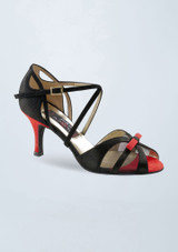 Zapatos de baile Werner Kern Beatriz de ante - 8 cm Negro-Rojo Front [Negro]