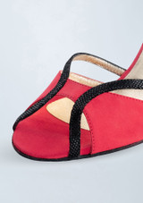Zapato de baile Werner Kern Cosima Suede - 7 cm Rojo Front [Rojo]