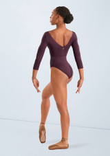 Maillot manga 3/4 con estampado floral Mirella Merlot Back 3 [Rojo]