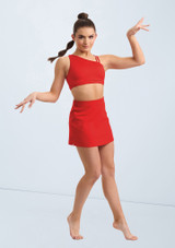 Weissman Lustre Asymmetric Bra Top Rojo 3 [Rojo]
