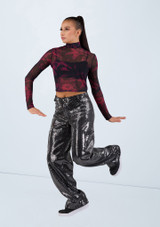 Weissman Printed Mesh Long Sleeve Top Floral [Estampado]