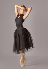 Maillot de encaje con mangas cortas Isobel Move Dance Negro Front 4 [Negro]