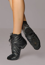 Botas de baile de jazz con suela de piel Move Dance Negro Front [Negro]