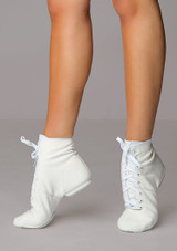 Botas de baile de jazz con suela de piel Move Dance Blanco Front 3 [Blanco]