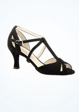 Zapatos de Baile con Peep Toe Francis Werner Kern - 6,35cm Negro Side [Negro]