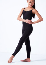 Tuta Intera Danza Bambina con Spalline Sottili Alegra - Nero Nero Davanti [Nero]