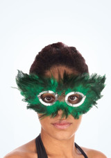 Maschera con Piume Verde Principale [Verde]