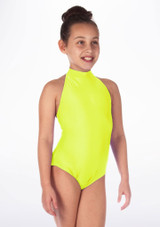 Maillot de cuello alto de nina de Alegra Nola Amarillo frontal #2. [Amarillo]
