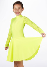 Vestito da Ballo Bambina Kristin Move Dance Giallo Fluorescente Principale [Giallo]